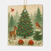 A beautiful Christmas tree in nature Keramisch Ornament (Links)