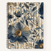 A Beautiful Combination of blue Floral and Pattern Notitieboek (Voorkant)
