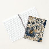 A Beautiful Combination of blue Floral and Pattern Notitieboek (Binnen)