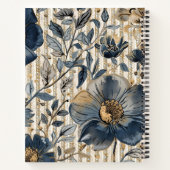 A Beautiful Combination of blue Floral and Pattern Notitieboek (Achterkant)