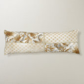 A Beautiful Combination of Flowers ,Gold Dots Art Lichaamskussen (Achterkant)