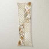 A Beautiful Combination of Flowers ,Gold Dots Art Lichaamskussen (Voorkant Verticaal)