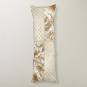 A Beautiful Combination of Flowers ,Gold Dots Art Lichaamskussen (Achterkant (Verticaal))