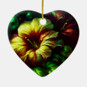 A Beautiful Flower on a Valentine's Day Tree Keramisch Ornament (Achterkant)