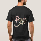 A beautiful, flowing script of the word "Peace" fe T-shirt (Achterkant)