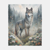 A Beautiful Forest Wolf Fleece Deken (Voorkant)
