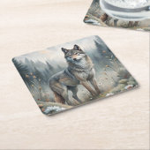 A Beautiful Forest Wolf Kartonnen Onderzetters (Schuin)