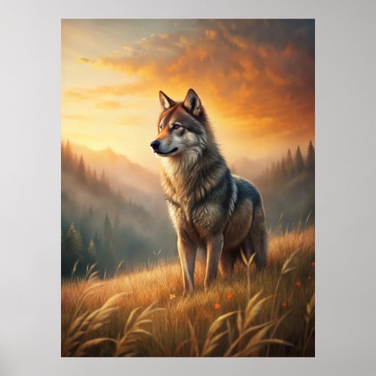 A Beautiful Forest Wolf Poster (Voorkant)