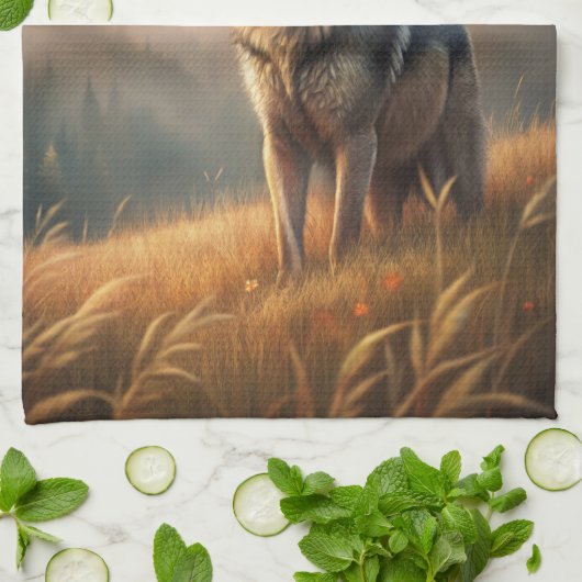 A Beautiful Forest Wolf Theedoek (Gevouwen)