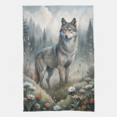 A Beautiful Forest Wolf Theedoek (Verticaal)