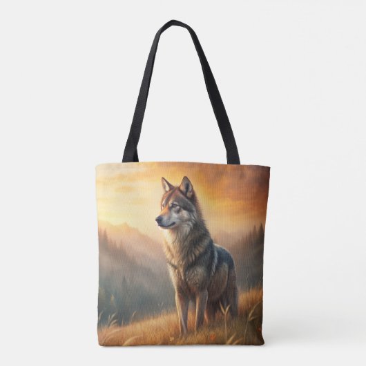 A Beautiful Forest Wolf Tote Bag (Achterkant)
