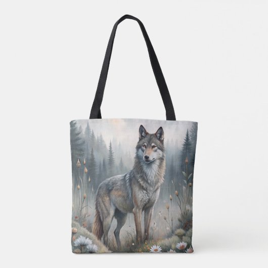 A Beautiful Forest Wolf Tote Bag (Achterkant)