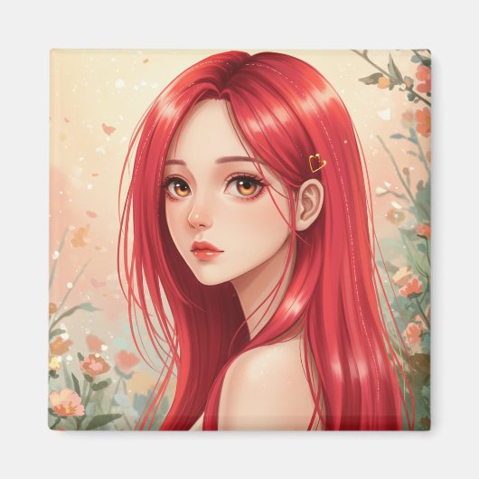 A beautiful girl exuding grace in nature magneet (Voorkant)