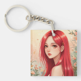 A beautiful girl exuding grace in nature sleutelhanger