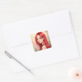 A beautiful girl exuding grace in nature vierkante sticker (Envelop)