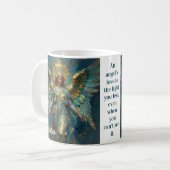 A Beautiful Gold and Turquoise Angel Personalized Koffiemok (Voorkant links)