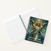 A Beautiful Gold and Turquoise Angel Personalized Notitieboek (Binnen)
