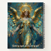 A Beautiful Gold and Turquoise Angel Personalized Notitieboek (Achterkant)