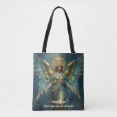 A Beautiful Gold and Turquoise Angel Personalized Tote Bag (Voorkant)