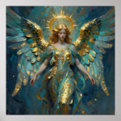 A Beautiful Gold and Turquoise Angel  Poster (Voorkant)