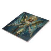 A Beautiful Gold and Turquoise Angel Tegeltje (Zijkant)