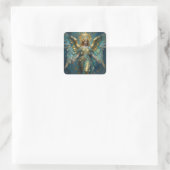 A Beautiful Gold and Turquoise Angel Vierkante Sticker (Tas)