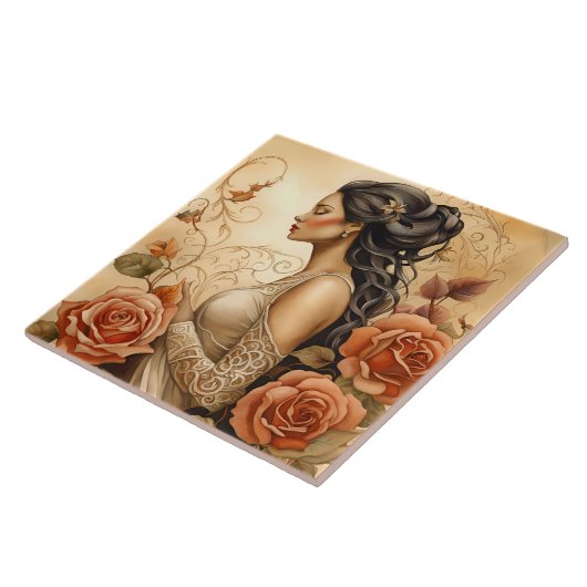 A Beautiful Lady Bathroom Border Tegeltje (Zijkant)