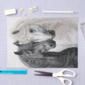 A Beautiful Portrait of a Pair of Painterly Horses Tissuepapier (Craft)