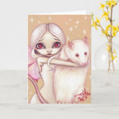 "A Beautiful Rat" Greeting Card Kaart (Gele Bloem)
