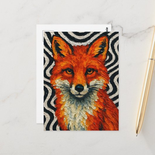 A beautiful red fox briefkaart (Voorkant / Achterkant in situ)