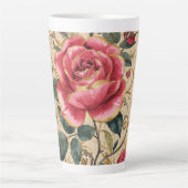 A Beautiful Shocking Pink Rose, Gold, Luxurious Latte Mok (Voorkant)
