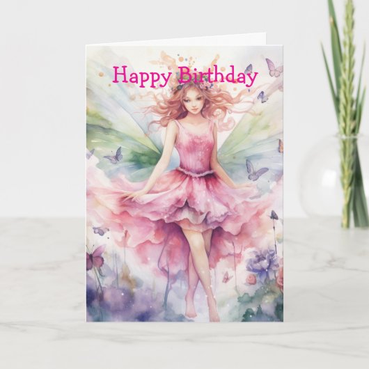 A Beautiful Spring Fairy Birthday Kaart (Voorkant)