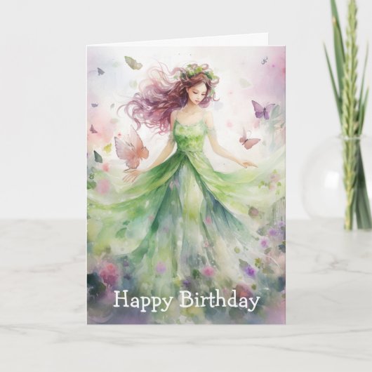 A Beautiful Spring Fairy Birthday Kaart (Voorkant)