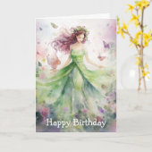 A Beautiful Spring Fairy Birthday Kaart (Gele Bloem)
