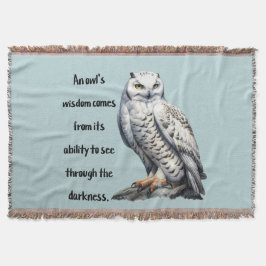 A beautiful white wise Owl Deken