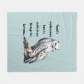 A beautiful white wise Owl Fleece Deken (Voorkant (Horizontaal))