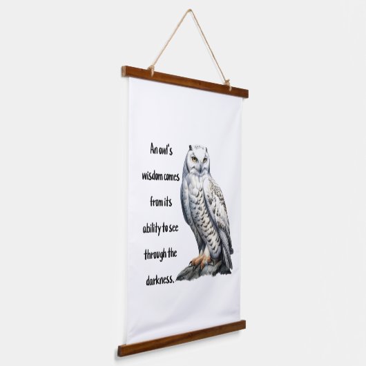 A beautiful white wise Owl Hangend Wandkleed (Gebogen)