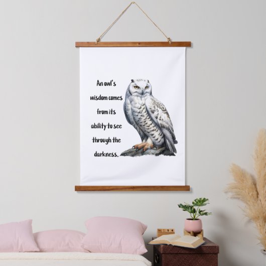 A beautiful white wise Owl Hangend Wandkleed (Slaapkamer)