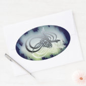 A beautifull bismillah on a cloudy blue background ovale sticker (Envelop)