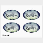 A beautifull bismillah on a cloudy blue background ovale sticker (Vel)