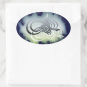 A beautifull bismillah on a cloudy blue background ovale sticker (Tas)