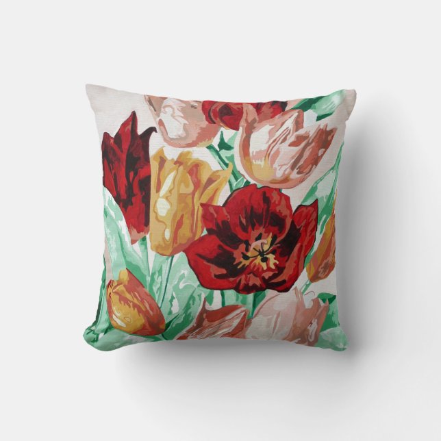 A Beautifully Bold Floral Bouquet of Tulips Kussen (Voorkant)