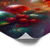 A Beautifully Decorated Christmas Tree and Flowers Poster (Hoek)