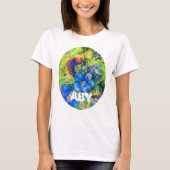 A Bee & Forget-me-niet Bloemen & een Naam T-shirt (Voorkant)