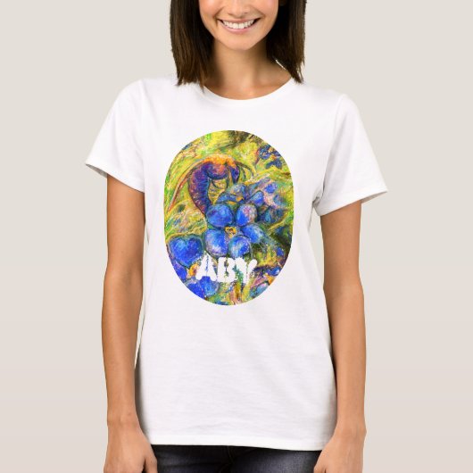 A Bee & Forget-me-niet Bloemen & een Naam T-shirt (Voorkant)