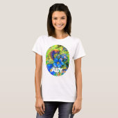 A Bee & Forget-me-niet Bloemen & een Naam T-shirt (Voorkant volledig)