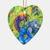A Bee & Vergeet-me-niet Flowers Heart Keramisch Ornament (Links)