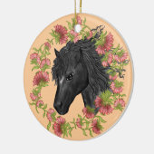 A Bellflower Black Horse Keramisch Ornament (Links)