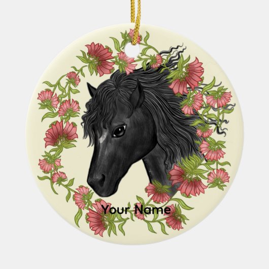 A Bellflower Black Horse Keramisch Ornament (Voorkant)
