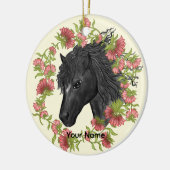 A Bellflower Black Horse Keramisch Ornament (Links)
